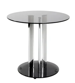 Beistelltisch 59 x 57 cm grau/chromfarbig