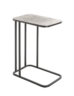 Beistelltisch 46 x 62 cm silberfarbig/schwarz