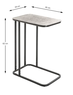 Beistelltisch 46 x 62 cm silberfarbig/schwarz