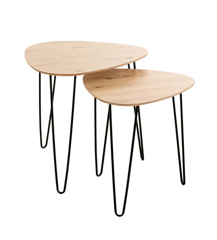 Beistelltisch BERGEN2 Ø 40 cm Eiche-Dekor/schwarz