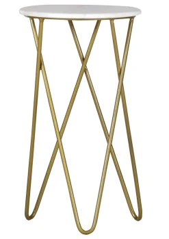 Beistelltisch CHUCK II 30x55 cm weiß/goldfarbig