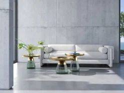 Beistelltisch DROP 60 x 52 cm Flaschengrün/ goldfarbig