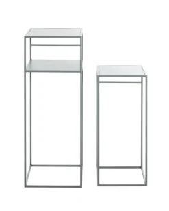 Beistelltisch 2er-Set 30x85x30 cm 26x63x26 cm grau