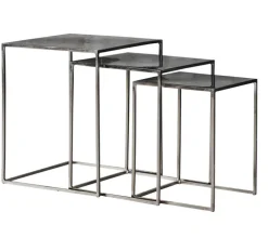 Beistelltisch FRELA 3-teilig schwarz silber