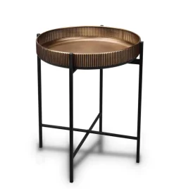 Beistelltisch JANE 48 x 60 cm goldfarbig/ schwarz