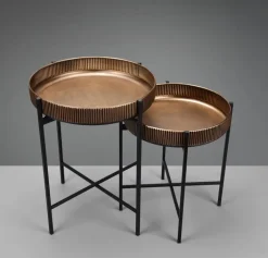 Beistelltisch JANE 48 x 60 cm goldfarbig/ schwarz