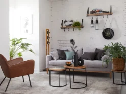 Beistelltisch JAY-JAY 3er Set braun/ schwarz