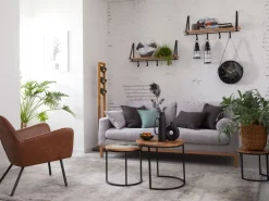 Beistelltisch JAY-JAY 3er Set braun/ schwarz