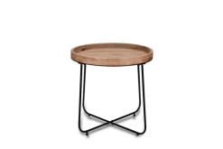 Beistelltisch JETTE Ø 66,5 x 58 cm Massivholz braun/schwarz