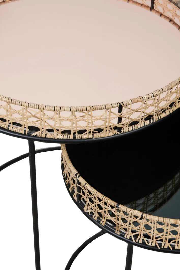 Beistelltisch KARJANA 2-teilig braun/ schwarz