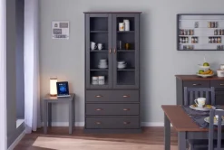 Beistelltisch LENNART 45x55x45 cm Massivholz grau