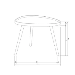 Beistelltisch MAE 61 x 50 cm braun
