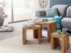 Beistelltisch MUMBAI 3er Set Akazie