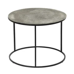 Beistelltisch PADMA 60 x 60 cm silberfarbig/schwarz