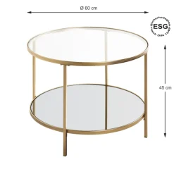 Beistelltisch PORTO 60 x 45 cm goldfarbig