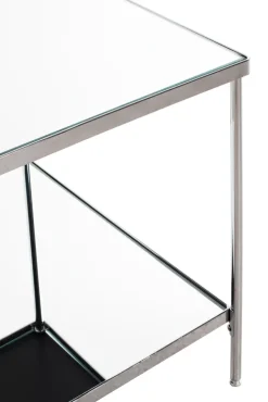 Beistelltisch quadratisch 45 x 45 cm Spiegelglas/chromfarbig