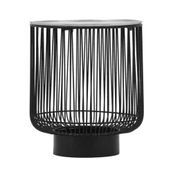 Beistelltisch RINARA 41 x 41 cm silberfarbig/schwarz