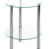 Beistelltisch rund 47 cm Glas Chrom