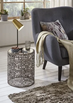 Beistelltisch rund ENZ I 38 cm Metall kupferfarbig