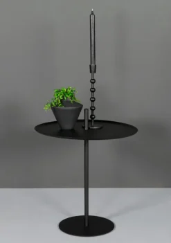 Beistelltisch rund LIMA 45 cm Metall schwarz