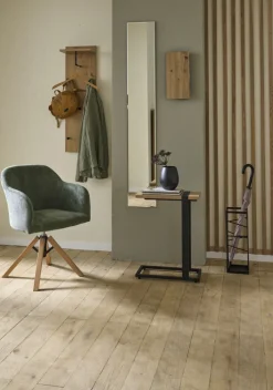 Beistelltisch SARAGOSSA 2 Eiche-Dekor hell/schwarz 24 x 49 cm