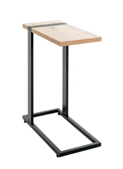 Beistelltisch SARAGOSSA 2 Eiche-Dekor hell/schwarz 24 x 49 cm