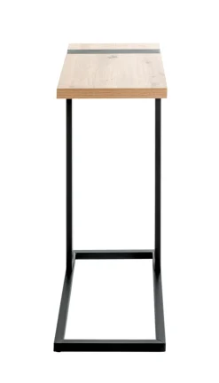 Beistelltisch SARAGOSSA 2 Eiche-Dekor hell/schwarz 24 x 49 cm