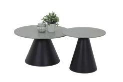 Beistelltisch SUZIE 2er-Set grau/schwarz
