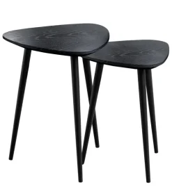 Beistelltisch 2-teilig schwarz