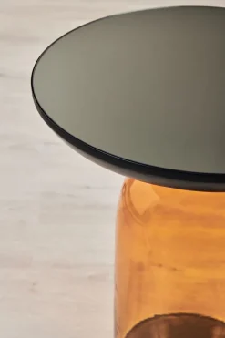 Beistelltisch TILPHA 49 x 56 cm schwarz/ orange