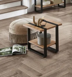 Beistelltisch 45x45x45 cm Asteiche-Dekor/schwarz