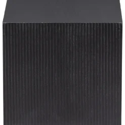 Beistelltisch-Set SANNE 2-teilig quardratisch Kiefer-Dekor schwarz lackiert