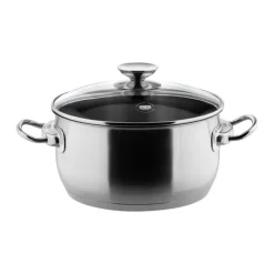 BERNDES Kochtopf INJOY B.NATURE 24 cm mit Deckel Edelstahl