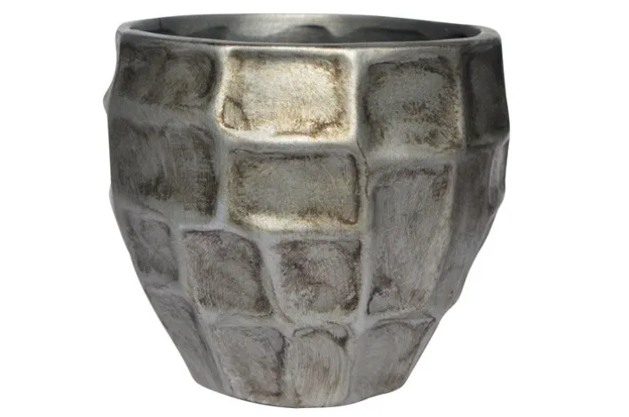 Übertopf 15 cm altsilberfarbig