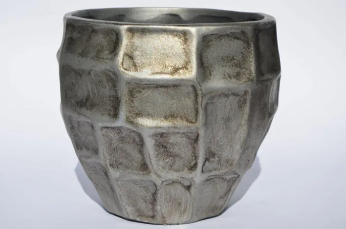 Übertopf 15 cm altsilberfarbig