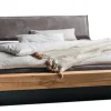 Bett ESPERA 180 x 200 cm Wildeiche massiv/ Anthrazit