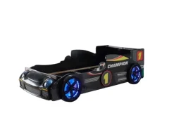 Bett RINUM 90 x 200 cm schwarz/ mehrfarbig