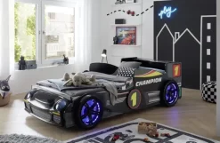 Bett RINUM 90 x 200 cm schwarz/ mehrfarbig