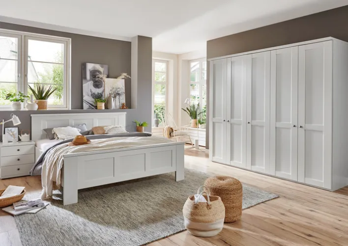 Bettgestell MARLOW 180 x 200 cm weiß/ braun