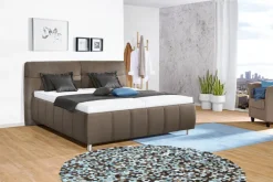 Bettgestell PALLAS 180 x 200 cm Lederlook braun