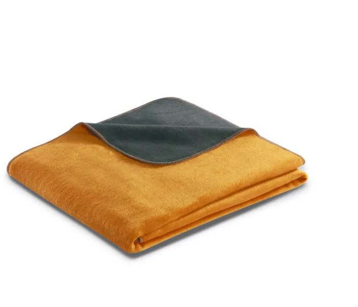 Biederlack Wende-Wohnplaid 150 x 200 cm gelb/grau/schwarz