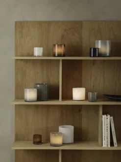 blomus Windlicht SAGA Größe M 12 cm grau / Mourning Dove