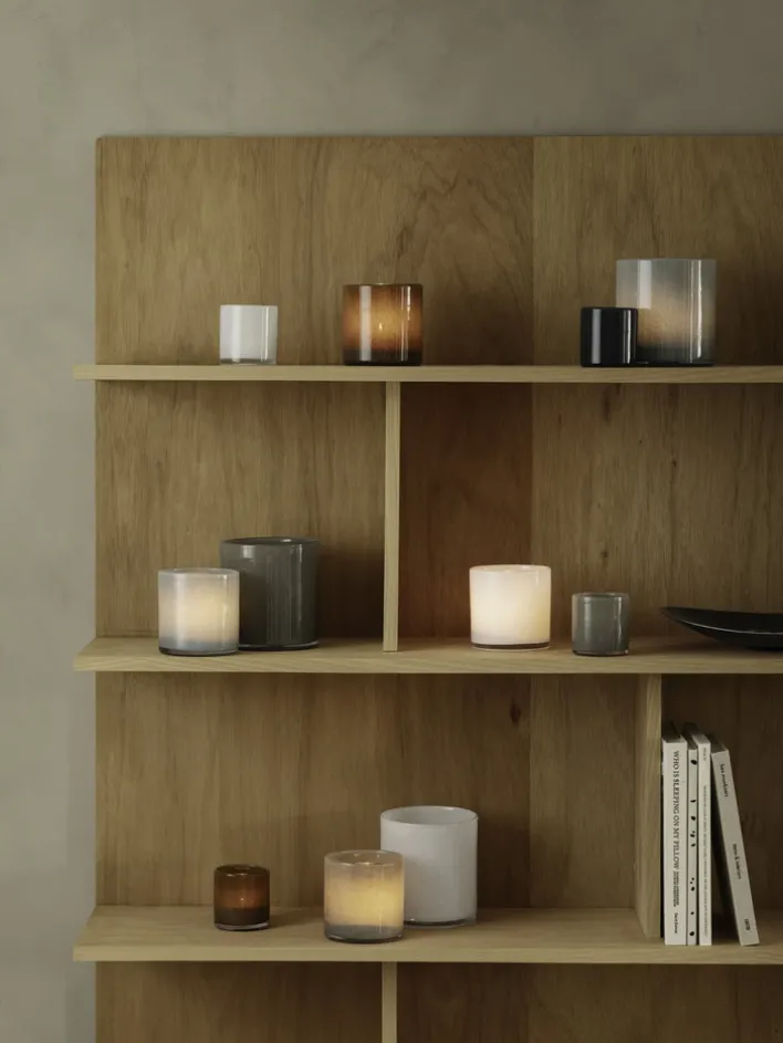 blomus Windlicht SAGA Größe M 12 cm grau / Mourning Dove