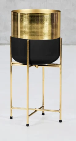 Blumenständer THEMIBE 2-teilig goldfarbig/ schwarz