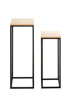 Blumensäulen 2er-Set braun/schwarz