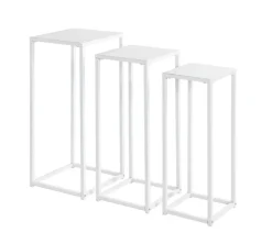 Blumensäulen 3er-Set weiß