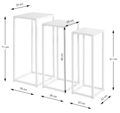 Blumensäulen 3er-Set weiß