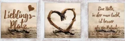 BÖNNINGHOFF Bild mit Rahmen LIEBLINGSPLATZ 3er Set