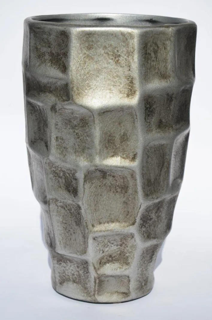 Bodenvase 53 cm altsilberfarbig