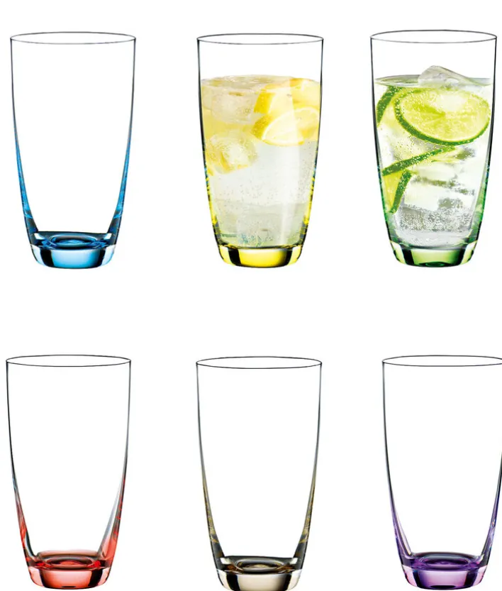 BOHEMIA SELECTION Longdrinkglas VIVA COLORI 6er Set - je 350 ml